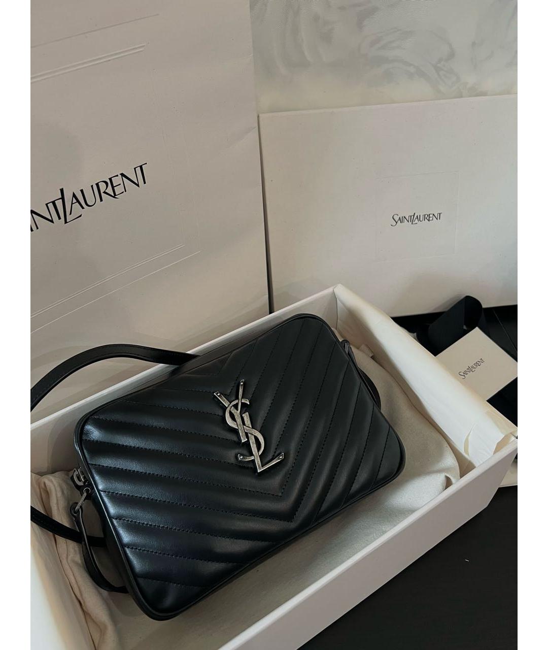 SAINT LAURENT Черная кожаная сумка через плечо, фото 3