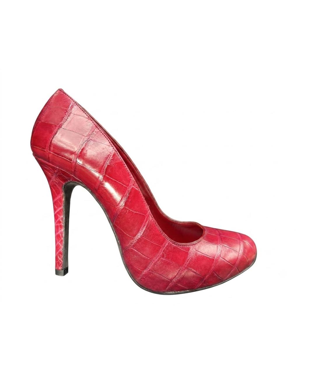 GIAMBATTISTA VALLI Бордовые кожаные туфли, фото 5