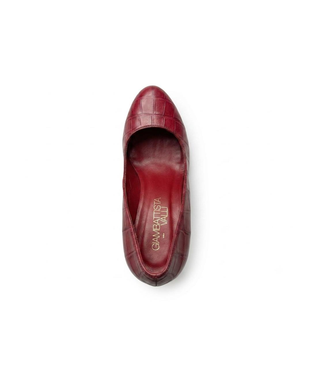 GIAMBATTISTA VALLI Бордовые кожаные туфли, фото 2
