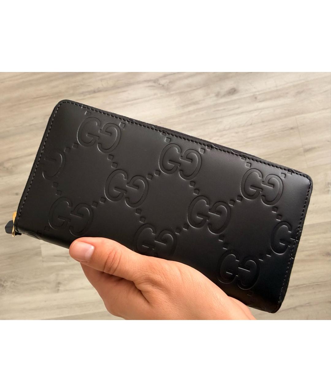 GUCCI Черный кожаный кошелек, фото 7