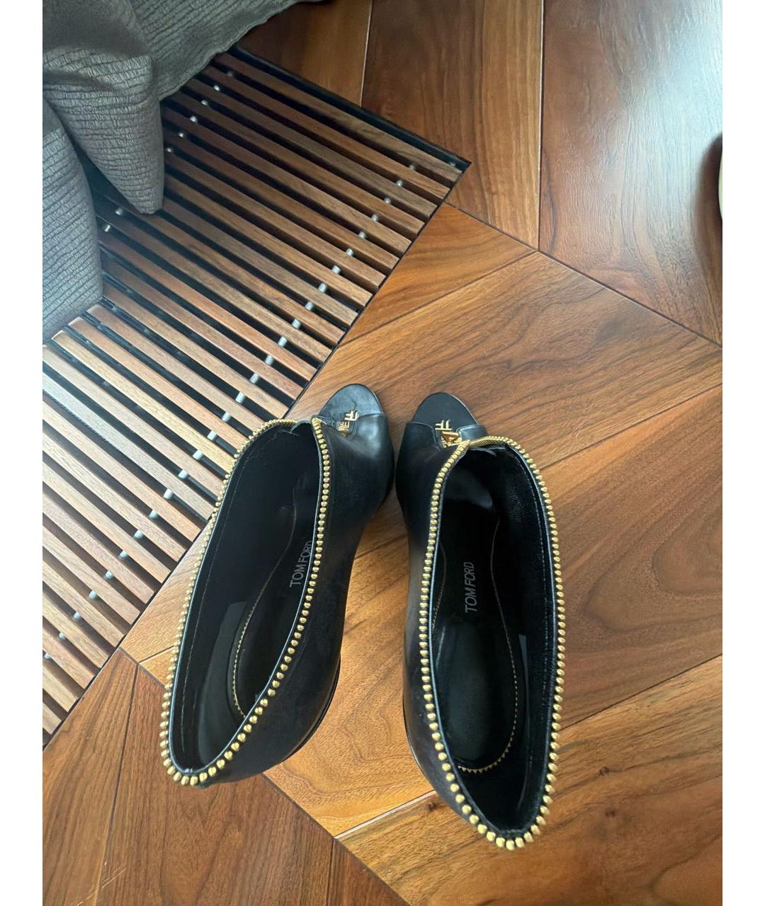 TOM FORD Черные кожаные туфли, фото 3