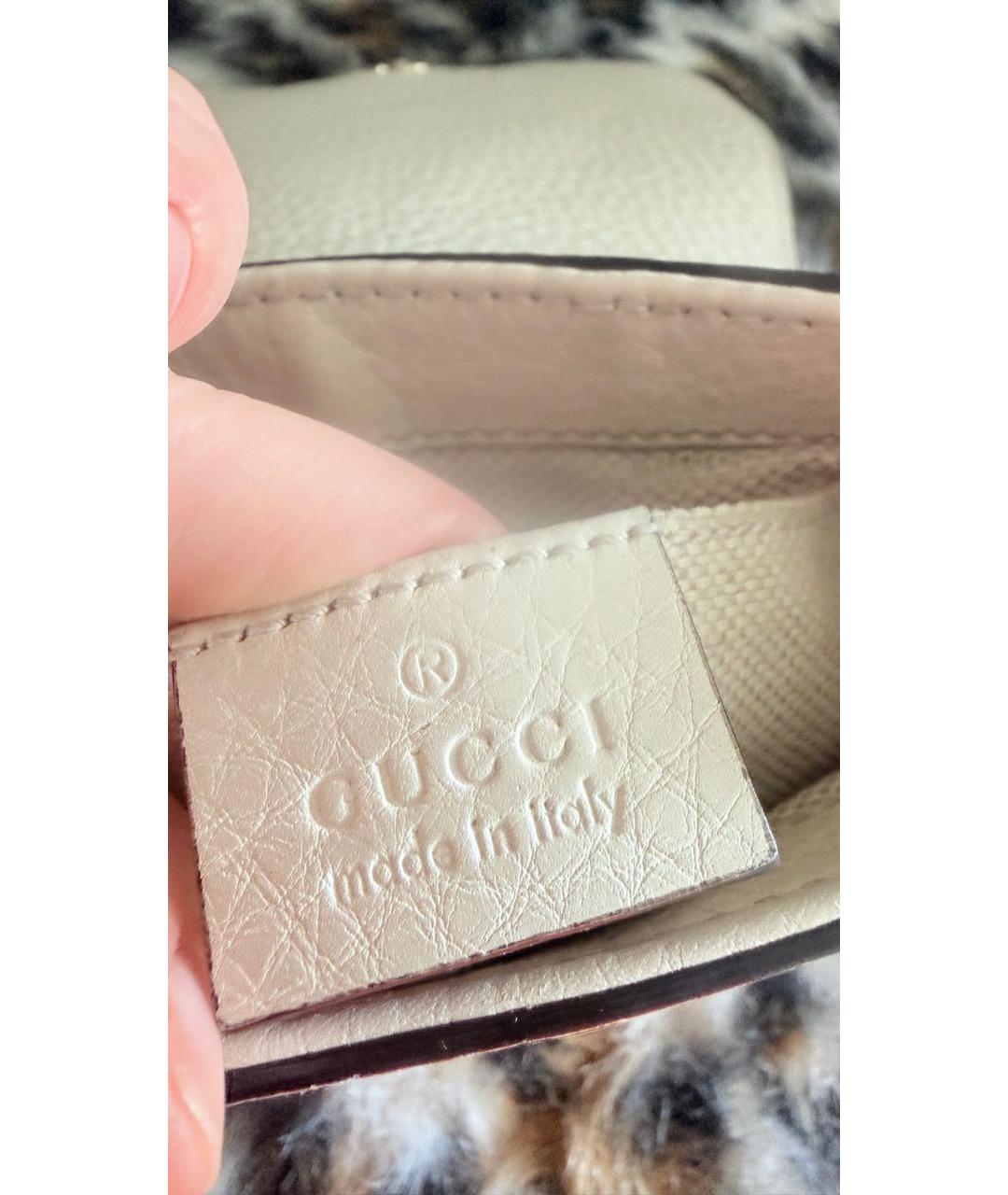 GUCCI Бежевая кожаная сумка через плечо, фото 7