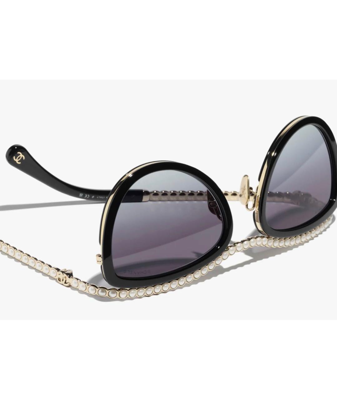 CHANEL Черные металлические солнцезащитные очки, фото 3