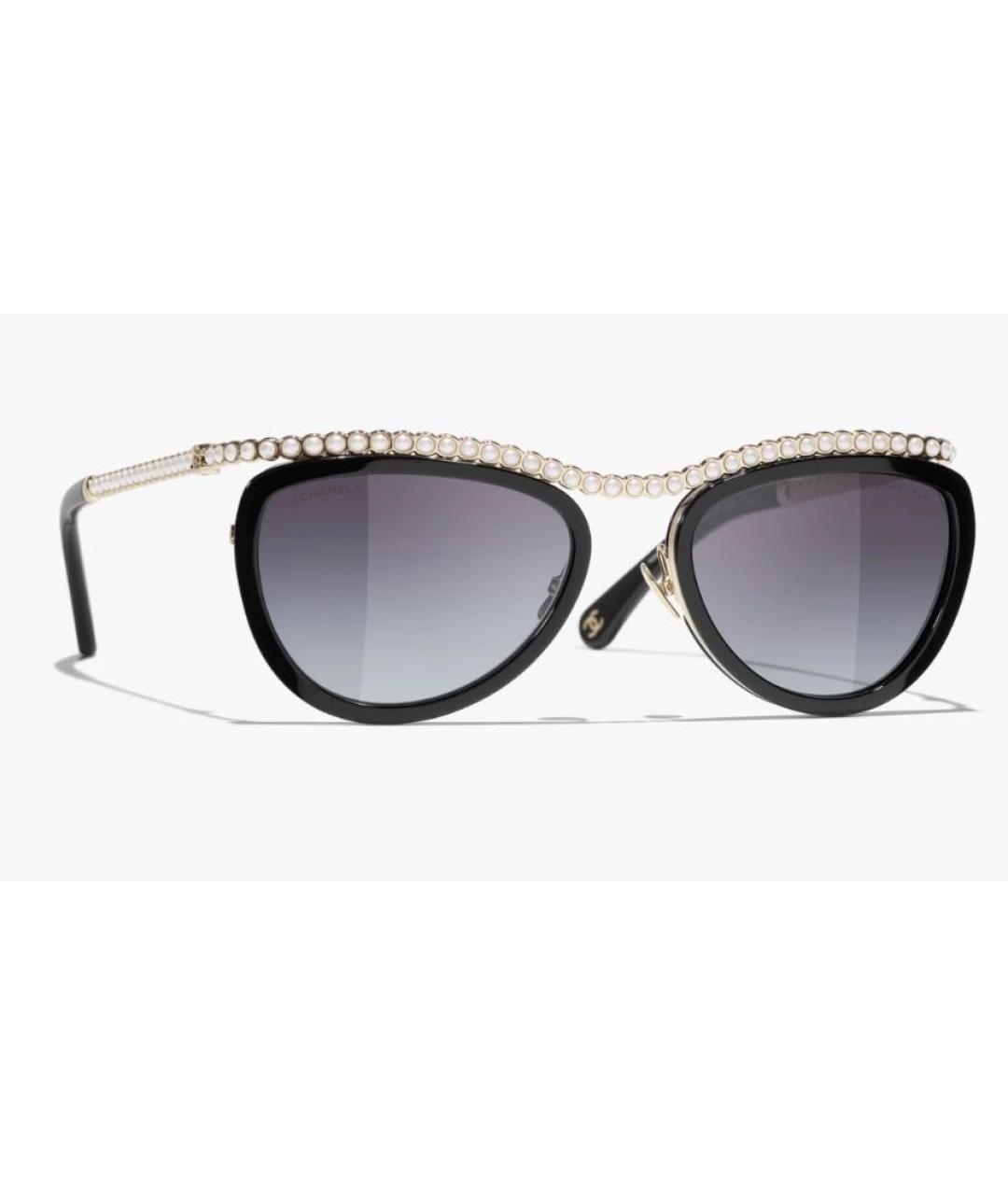 CHANEL Черные металлические солнцезащитные очки, фото 5