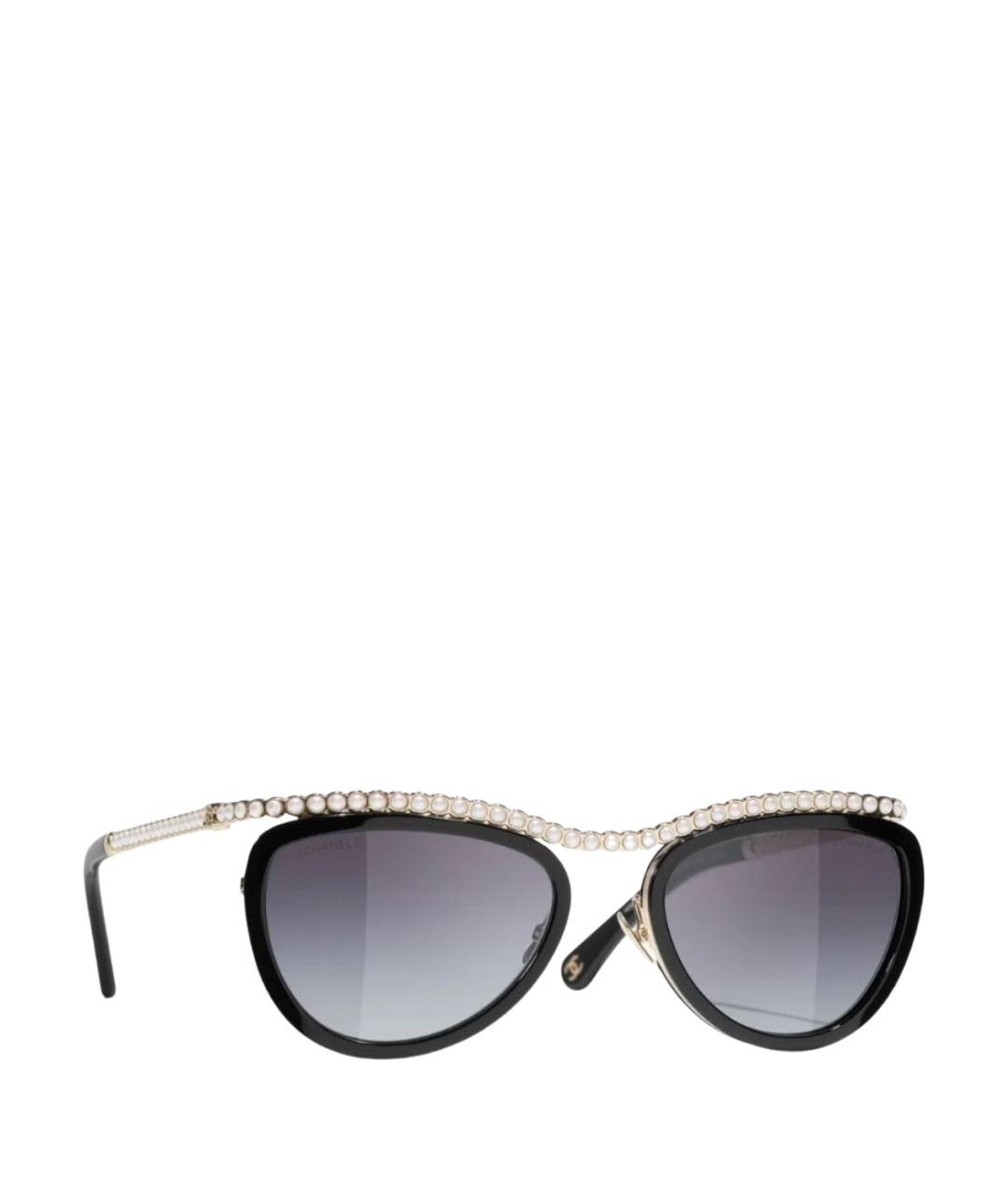 CHANEL Черные металлические солнцезащитные очки, фото 1