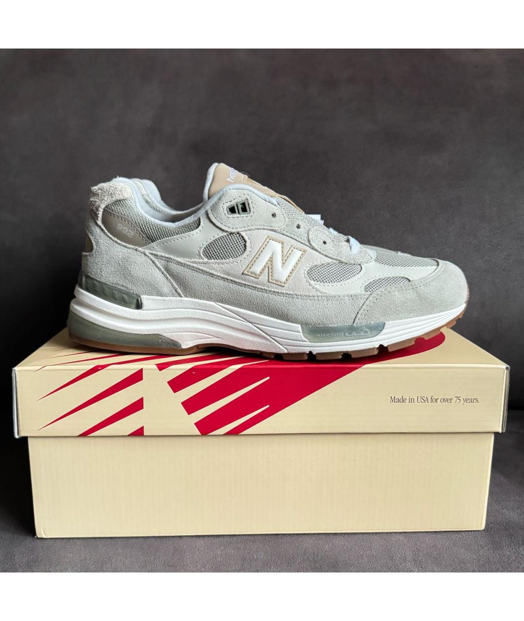NEW BALANCE Бежевые замшевые низкие кроссовки / кеды, фото 5