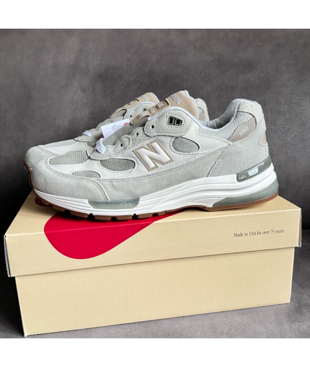 NEW BALANCE Бежевые замшевые низкие кроссовки / кеды, фото 4