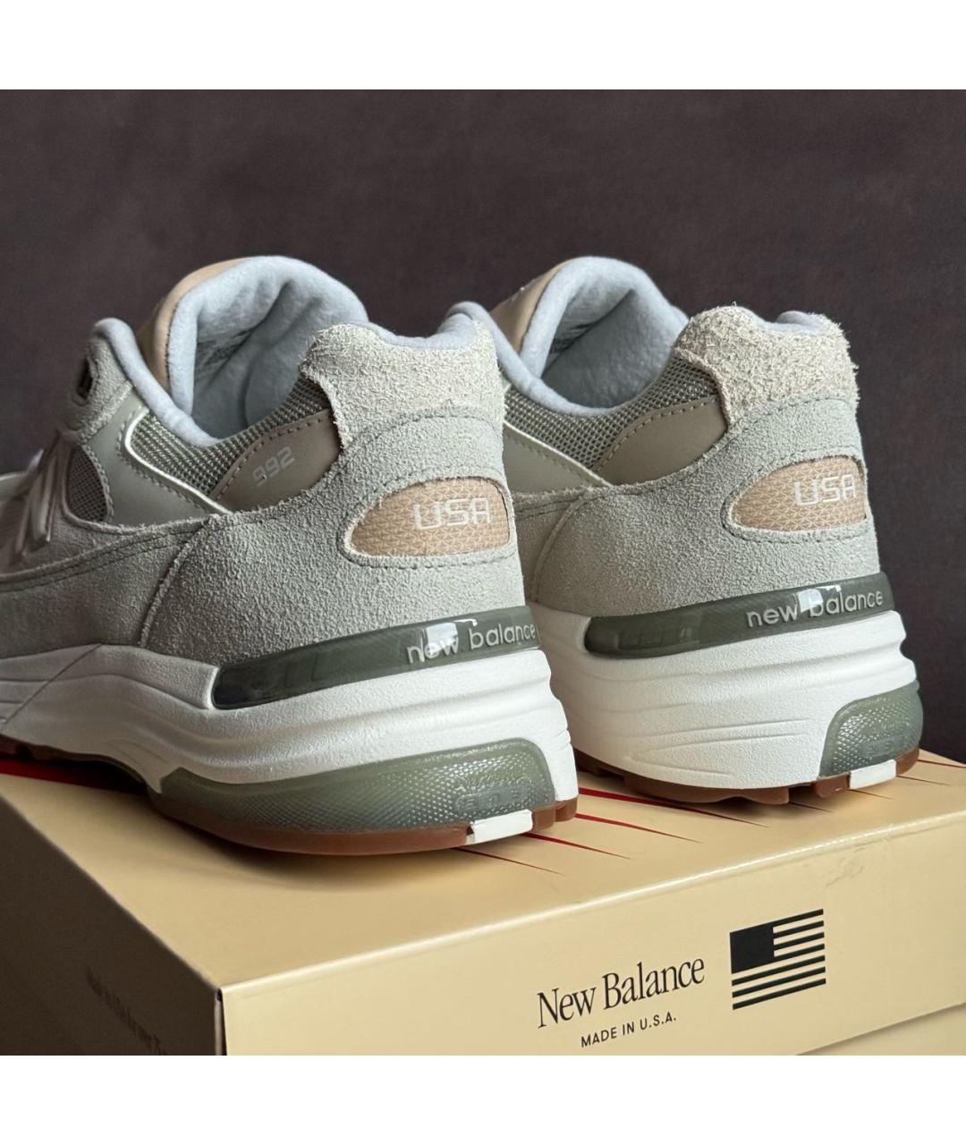 NEW BALANCE Бежевые замшевые низкие кроссовки / кеды, фото 3