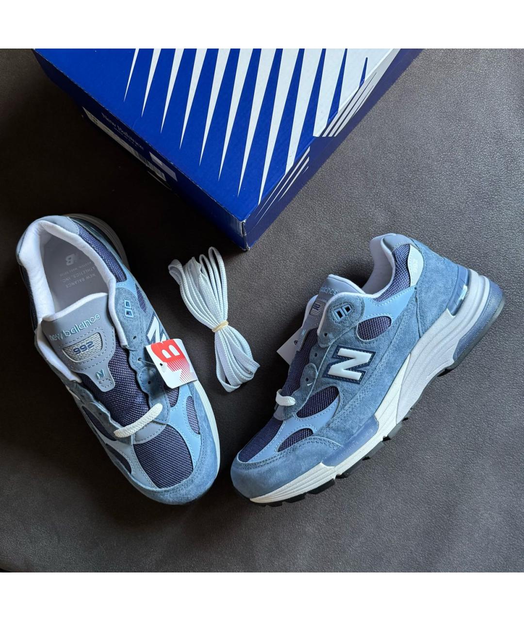 NEW BALANCE Голубые замшевые низкие кроссовки / кеды, фото 6