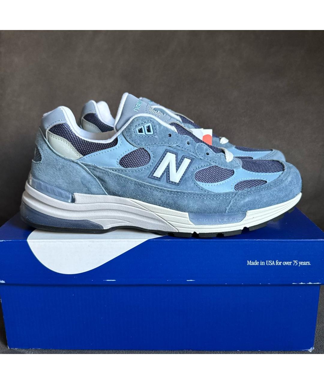 NEW BALANCE Голубые замшевые низкие кроссовки / кеды, фото 5