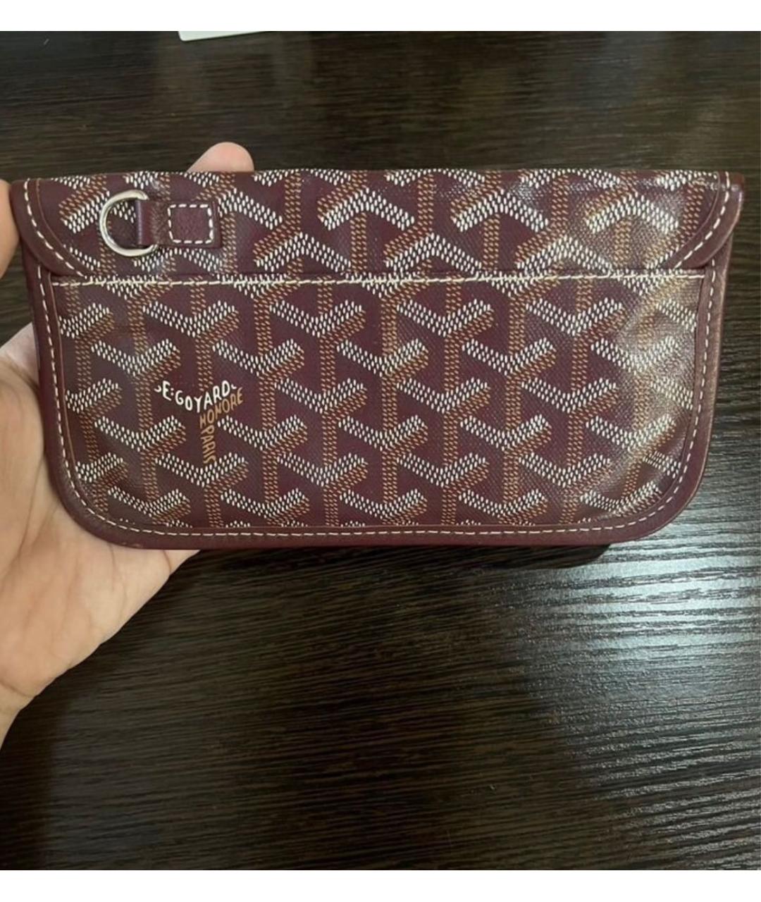 GOYARD Бордовый кошелек из лакированной кожи, фото 2