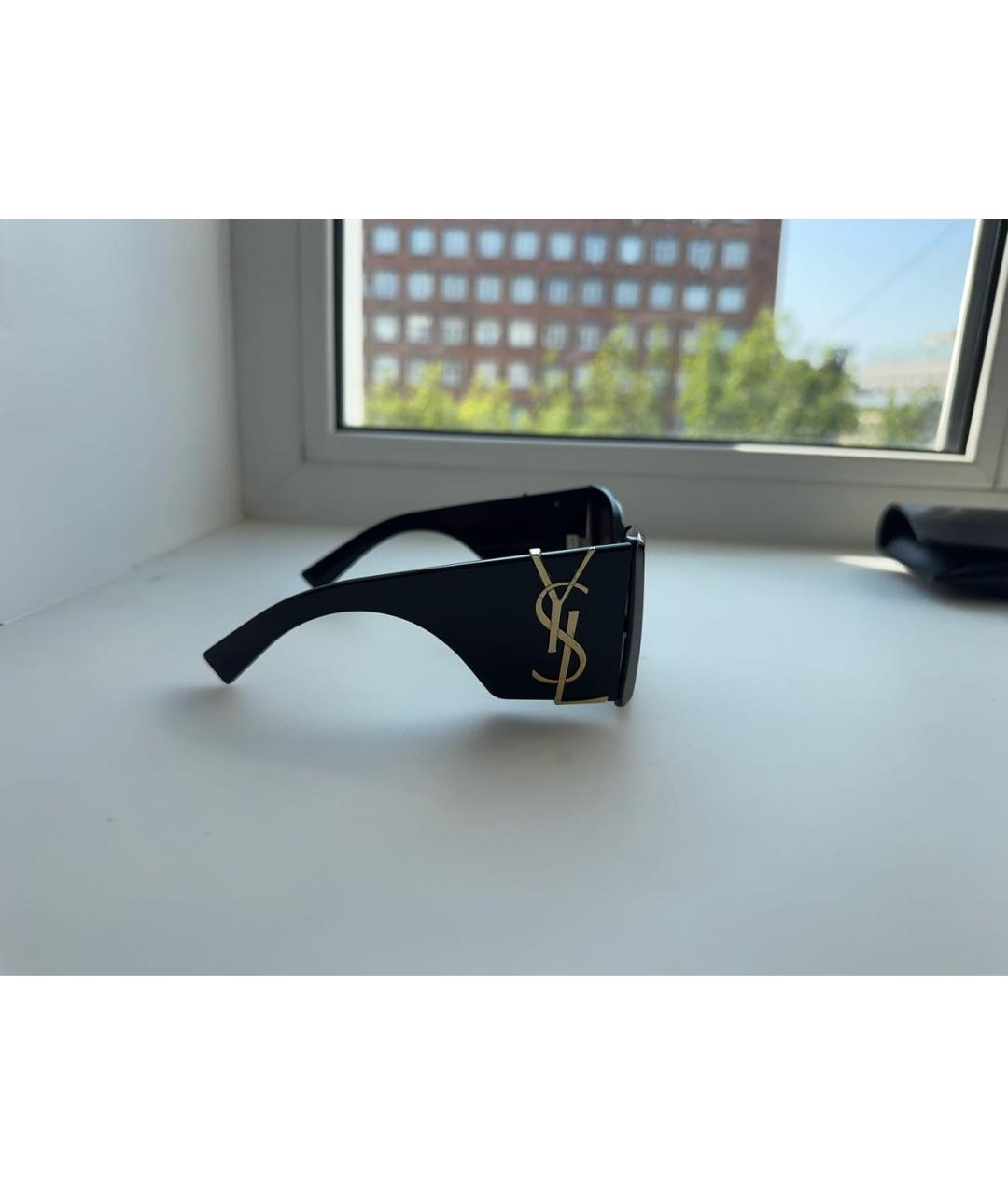 SAINT LAURENT Черные пластиковые солнцезащитные очки, фото 2