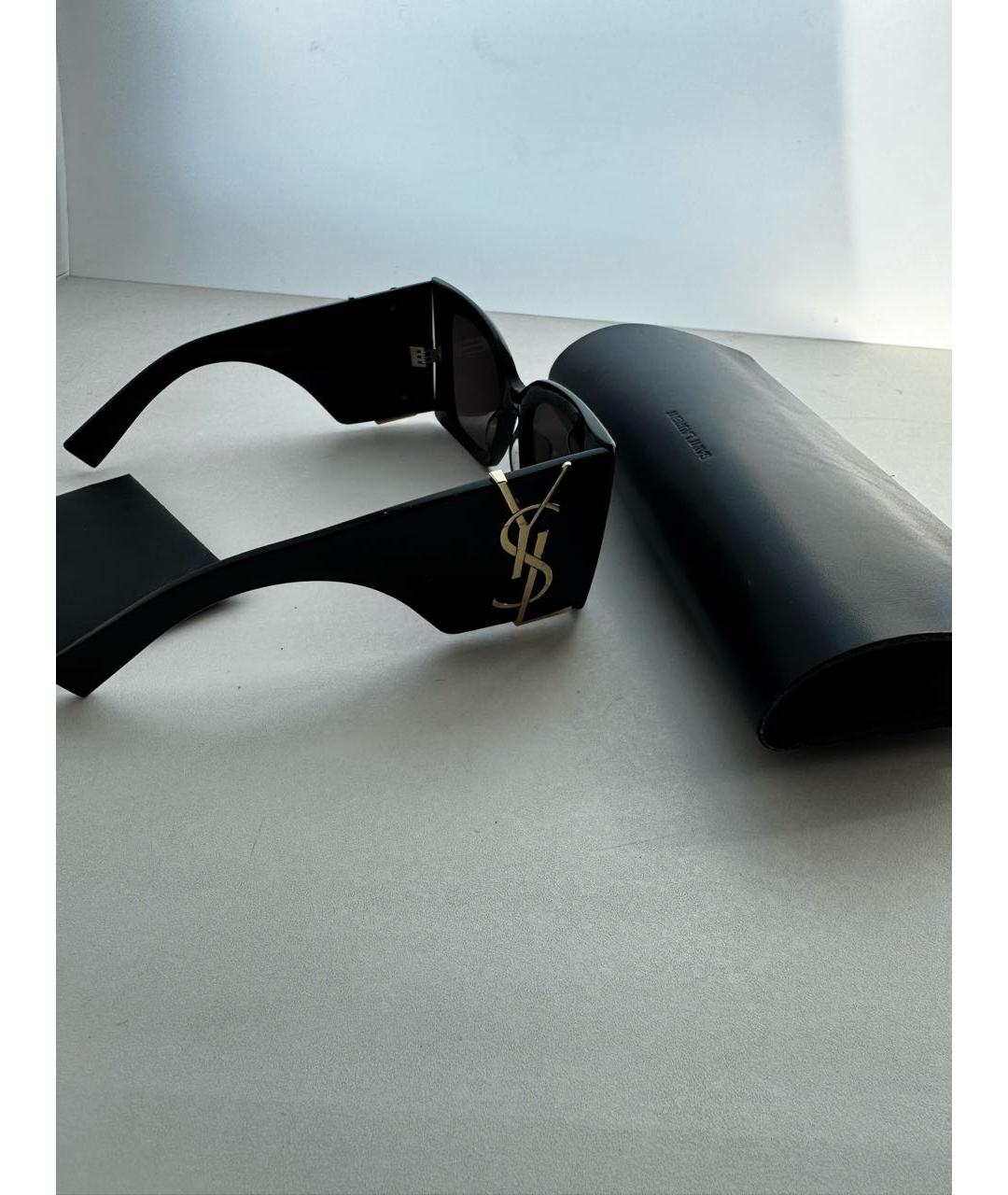 SAINT LAURENT Черные пластиковые солнцезащитные очки, фото 4