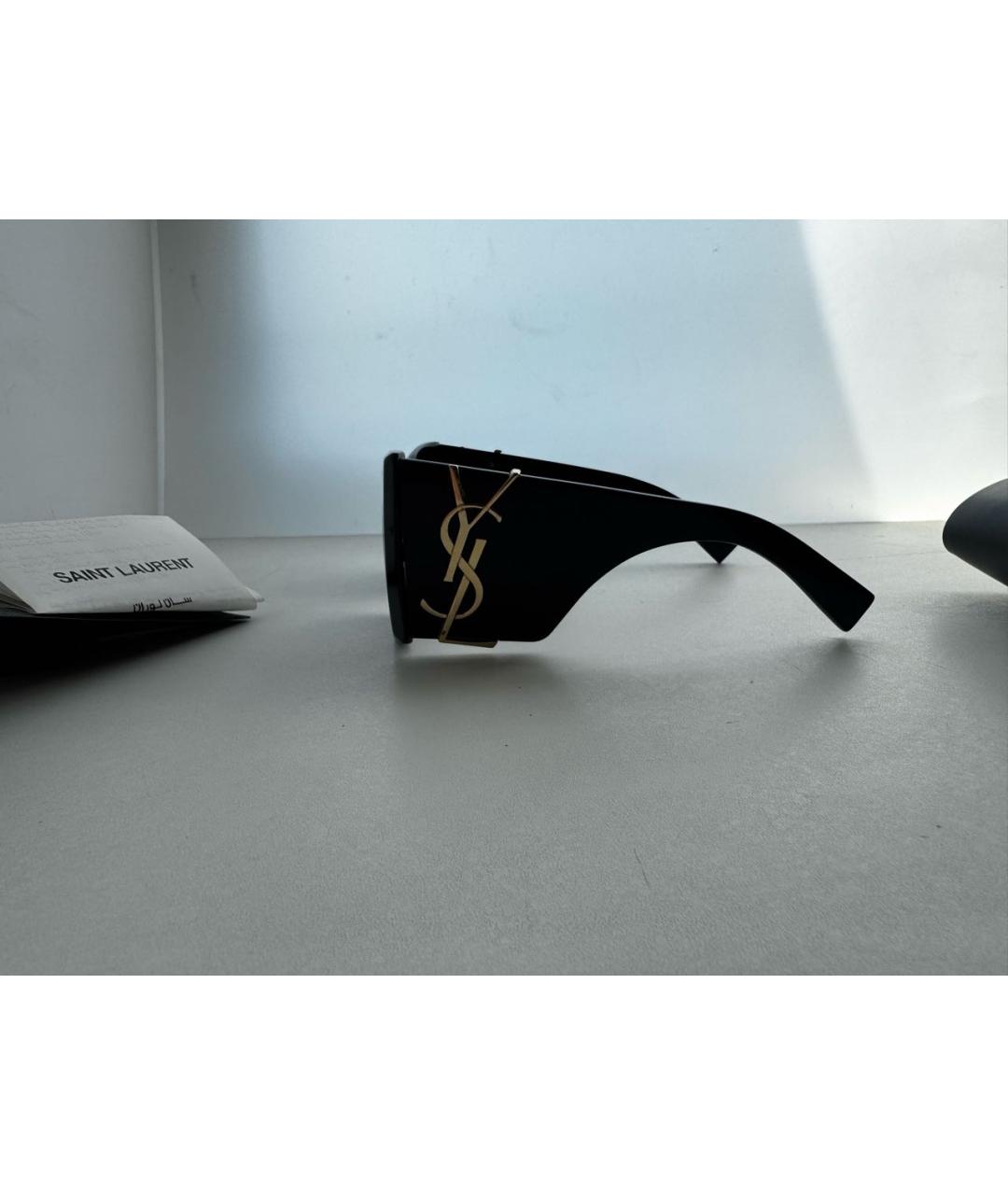 SAINT LAURENT Черные пластиковые солнцезащитные очки, фото 5