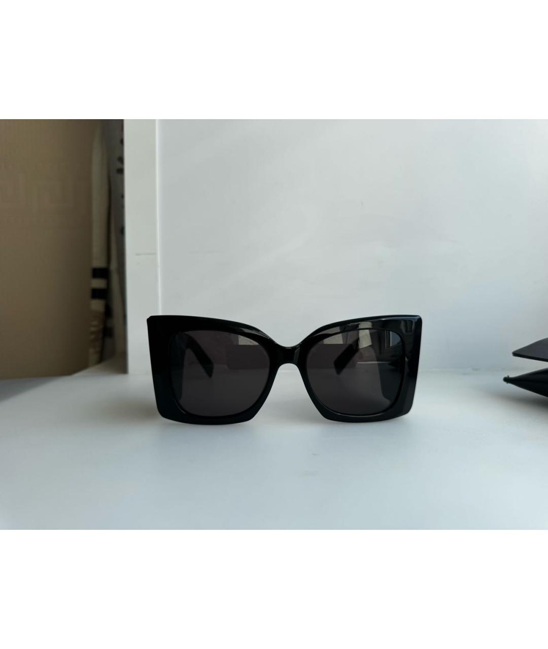 SAINT LAURENT Черные пластиковые солнцезащитные очки, фото 6