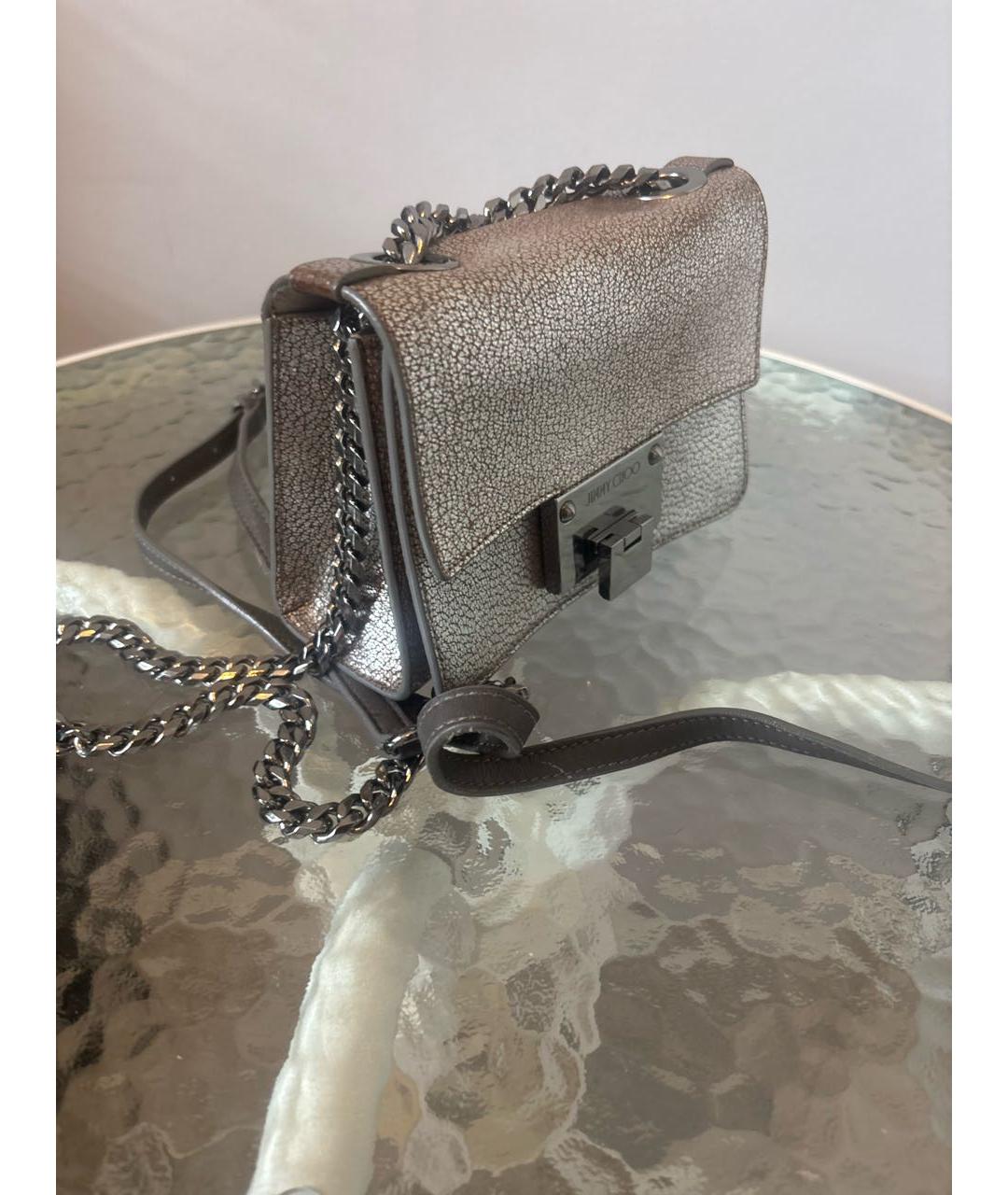 JIMMY CHOO Бежевая кожаная сумка через плечо, фото 2
