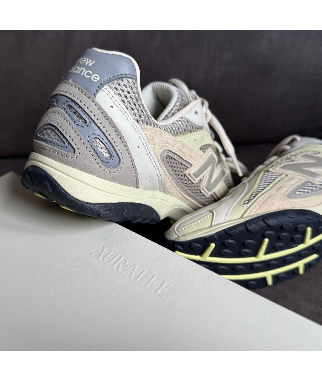 NEW BALANCE Белые кожаные низкие кроссовки / кеды, фото 3