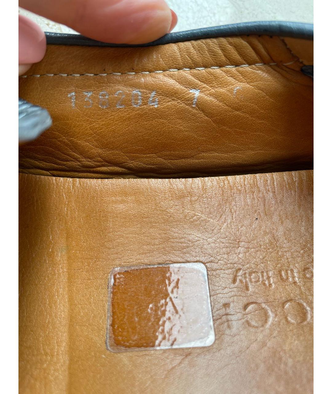 GUCCI Голубые мокасины из экзотической кожи, фото 6