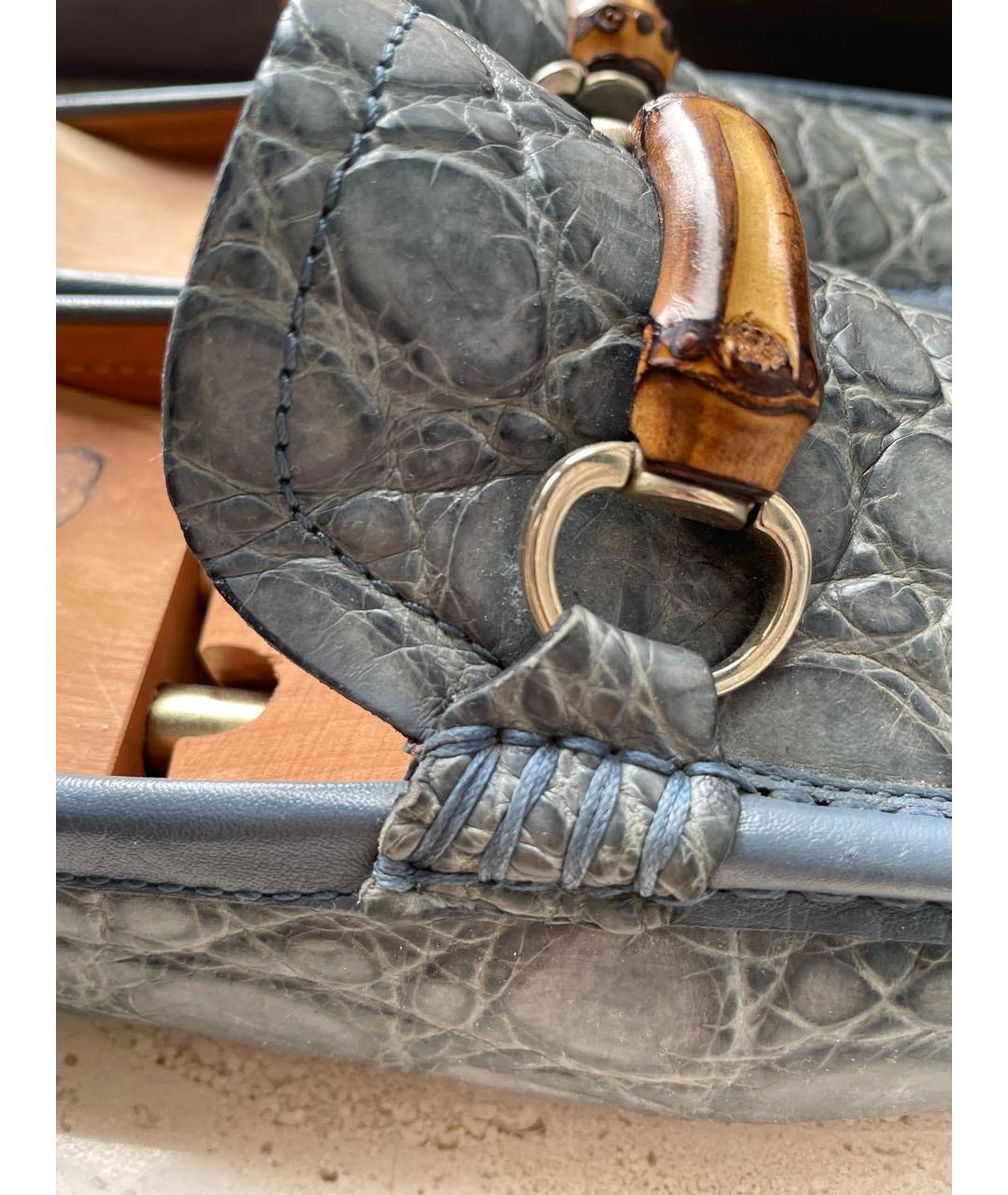 GUCCI Голубые мокасины из экзотической кожи, фото 5
