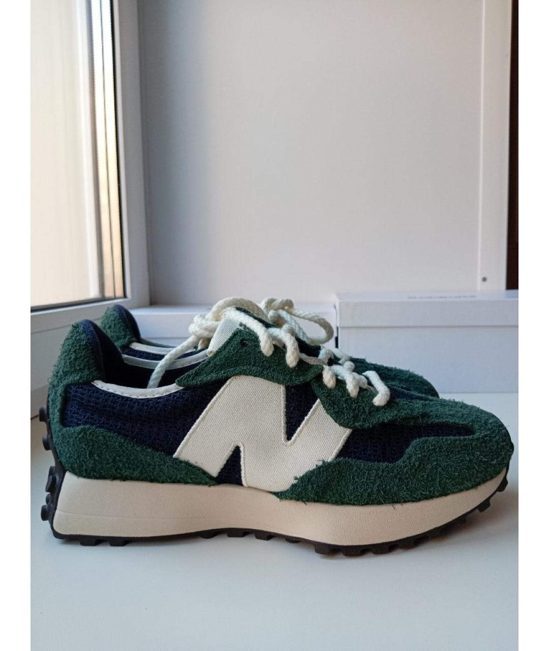 NEW BALANCE Зеленые текстильные низкие кроссовки / кеды, фото 8