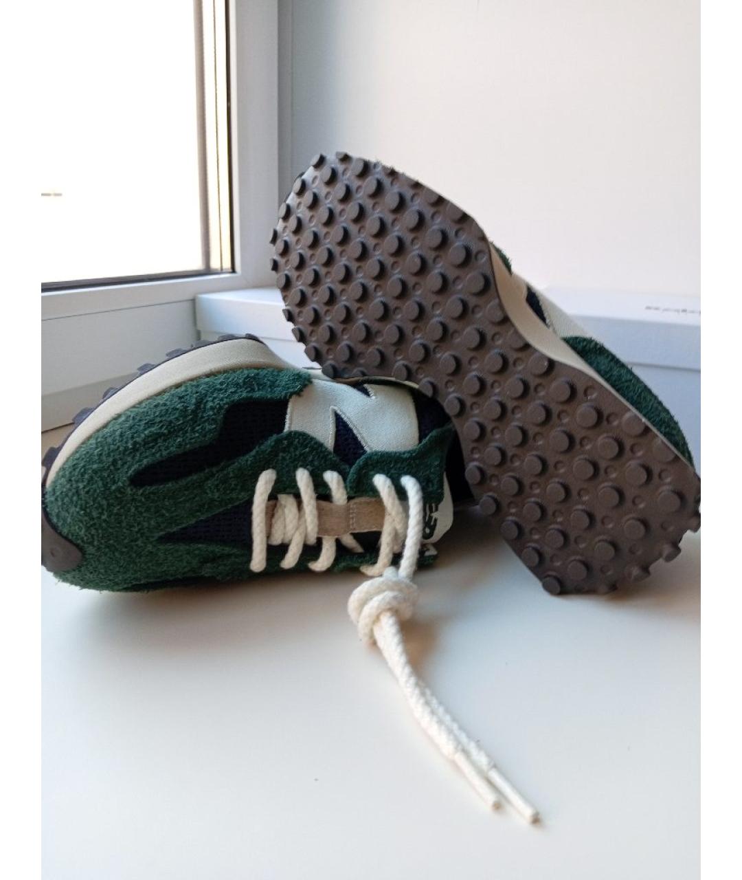 NEW BALANCE Зеленые текстильные низкие кроссовки / кеды, фото 5