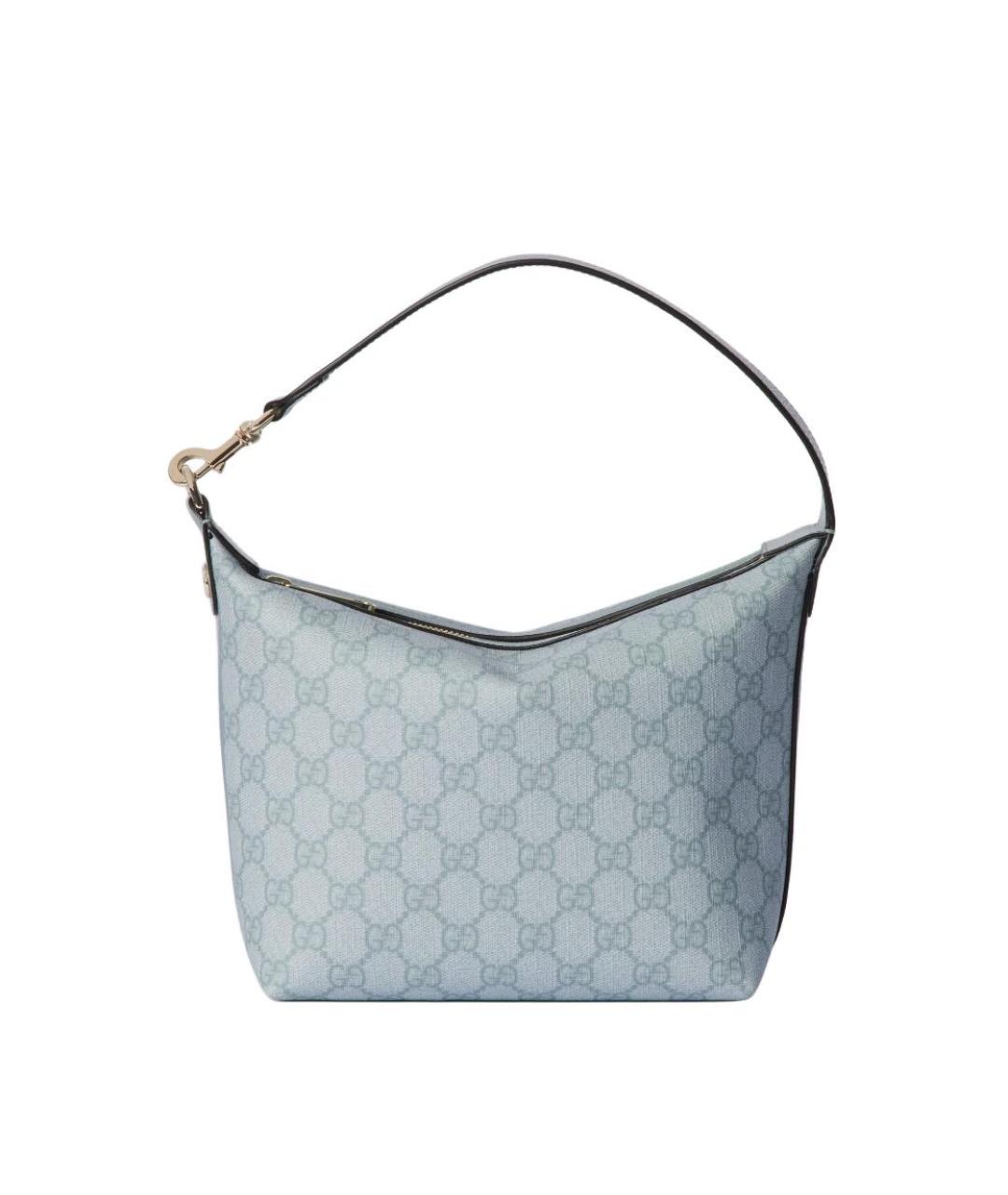 GUCCI Голубая кожаная сумка с короткими ручками, фото 3