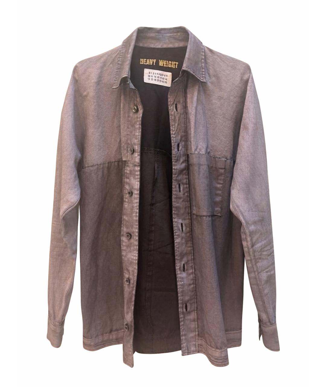 MAISON MARGIELA Серебряная хлопковая рубашка, фото 1