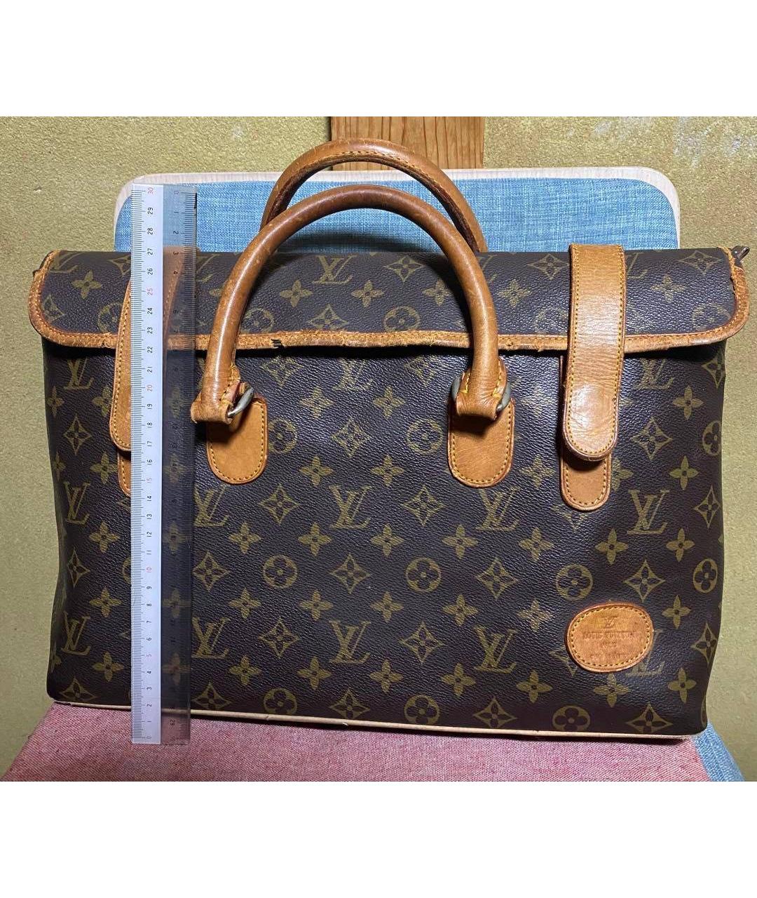 LOUIS VUITTON Коричневая кожаная сумка тоут, фото 4