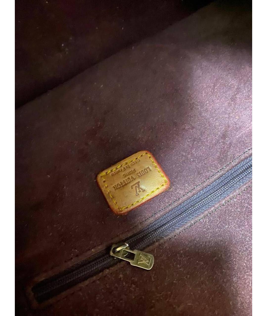 LOUIS VUITTON Коричневая кожаная сумка тоут, фото 3