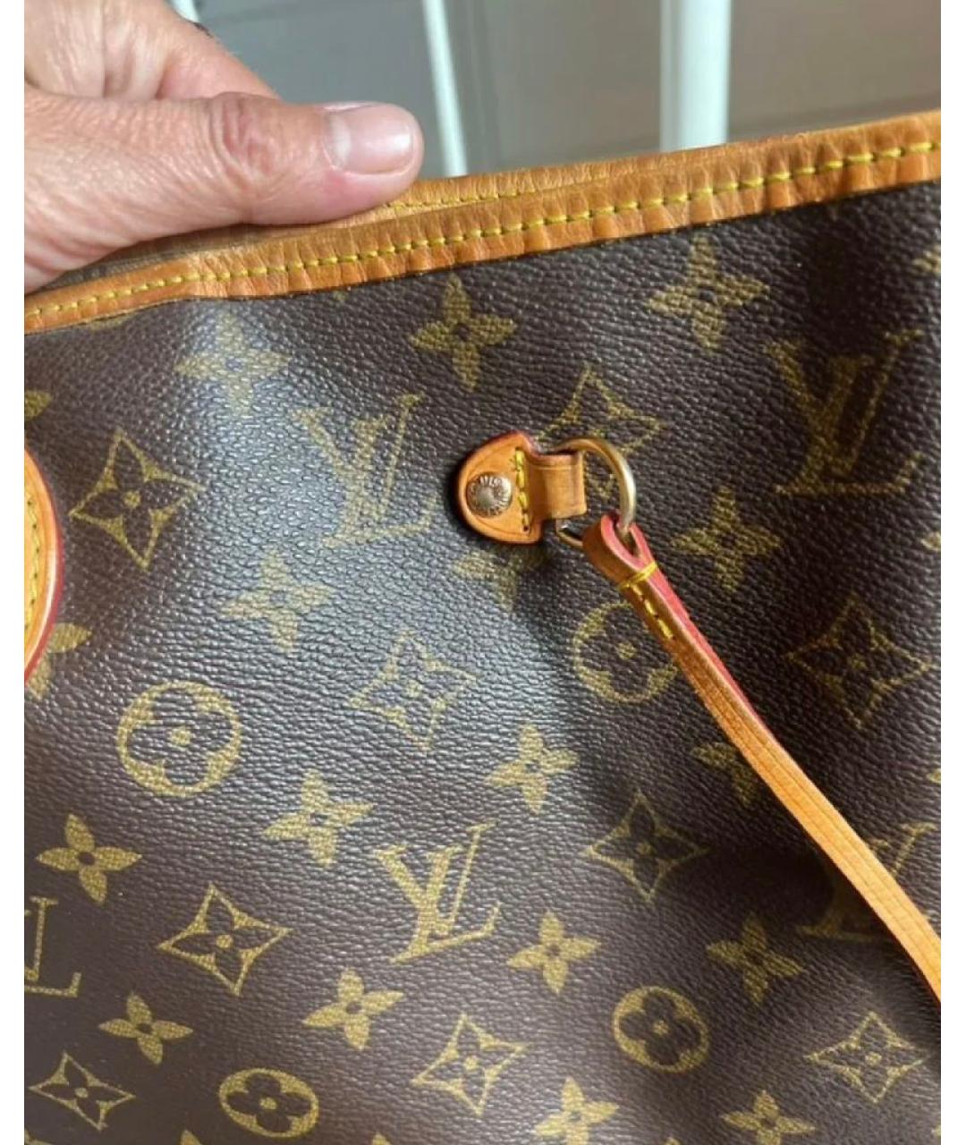 LOUIS VUITTON Коричневая канва сумка тоут, фото 8