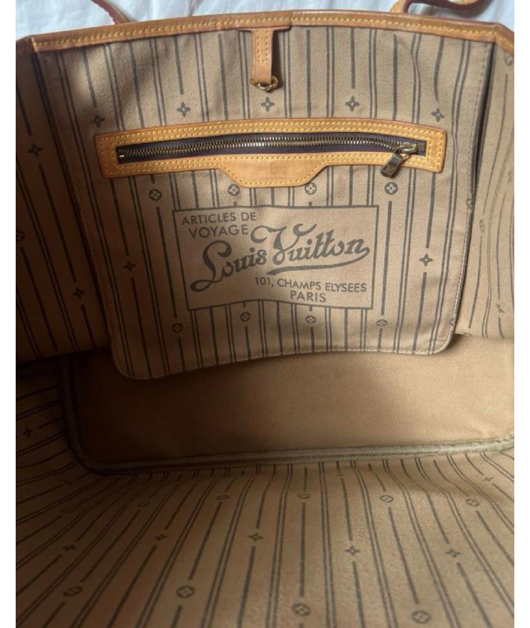 LOUIS VUITTON Коричневая канва сумка тоут, фото 4
