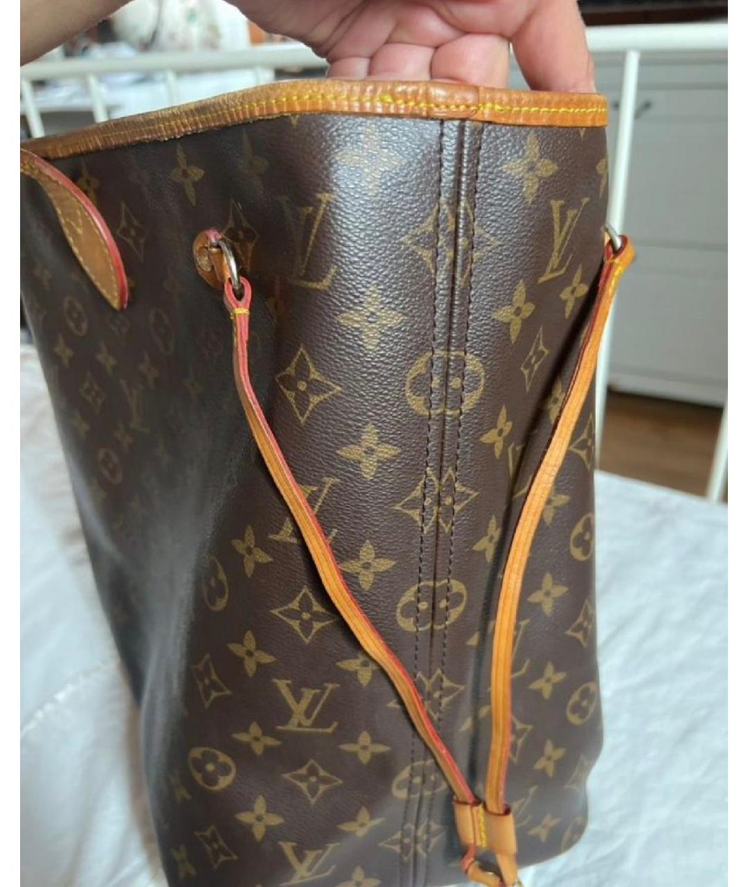 LOUIS VUITTON Коричневая канва сумка тоут, фото 3