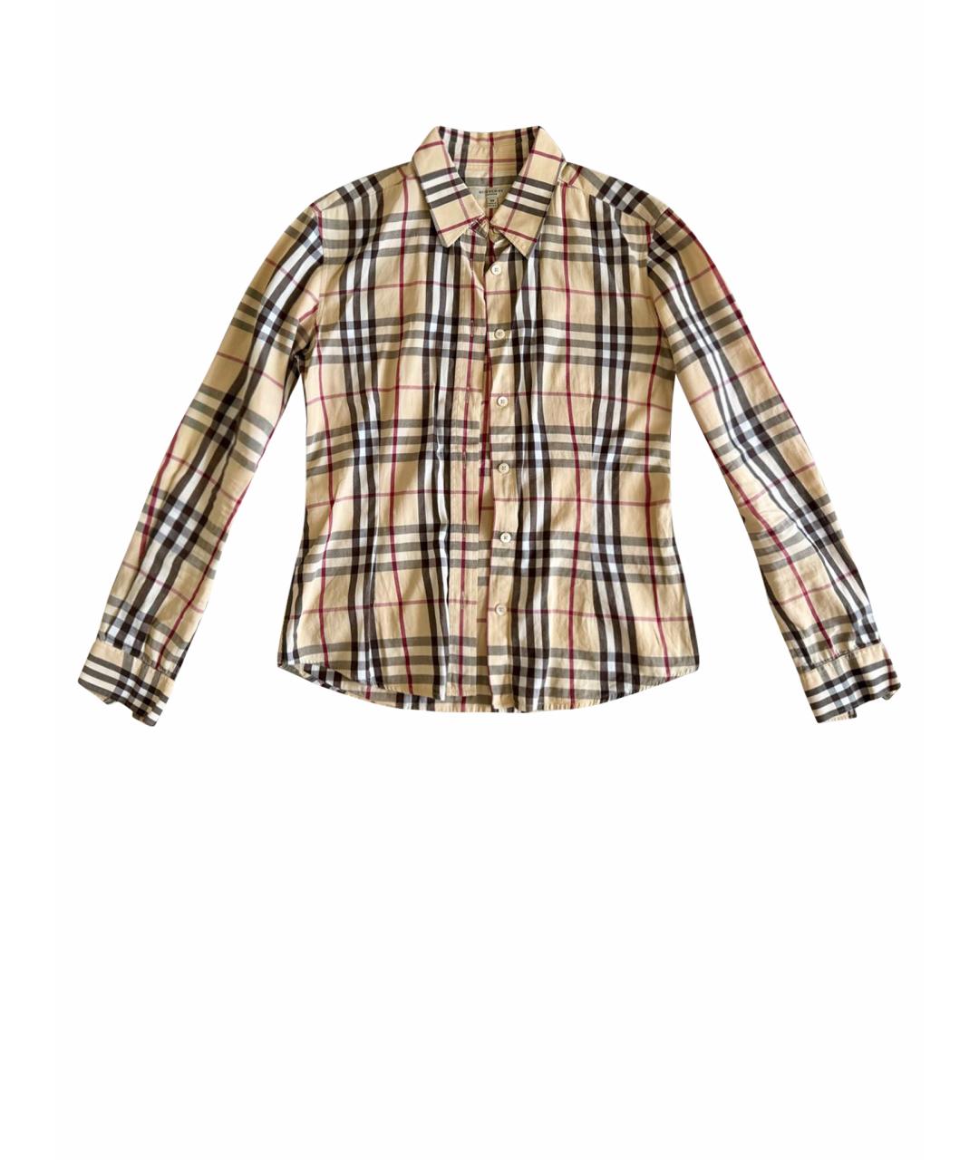 BURBERRY Бежевая хлопковая рубашка, фото 1