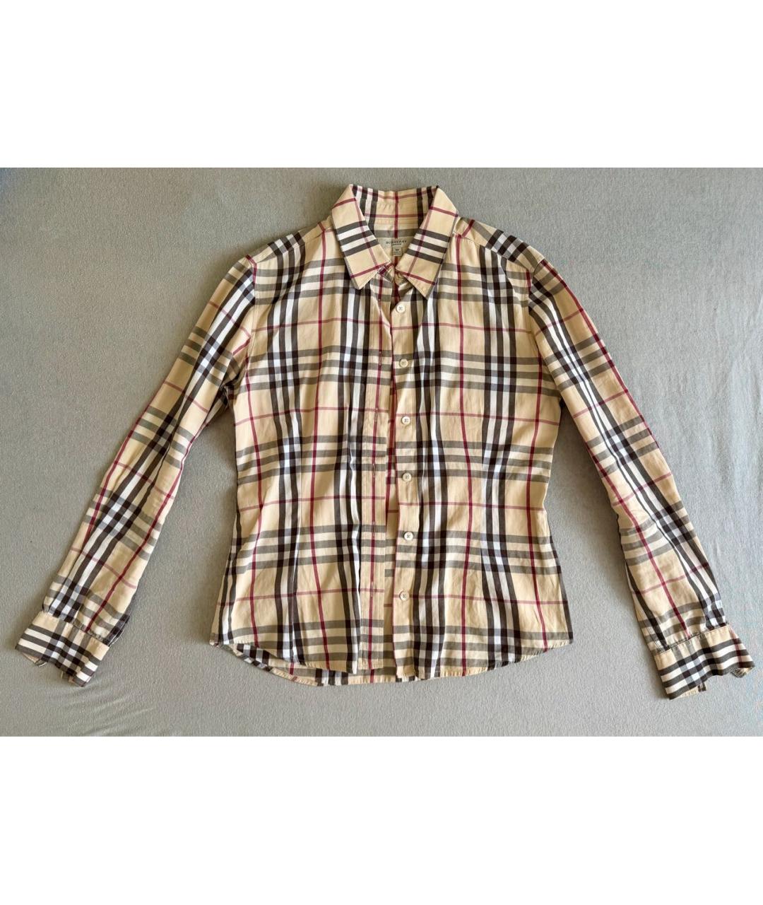 BURBERRY Бежевая хлопковая рубашка, фото 6