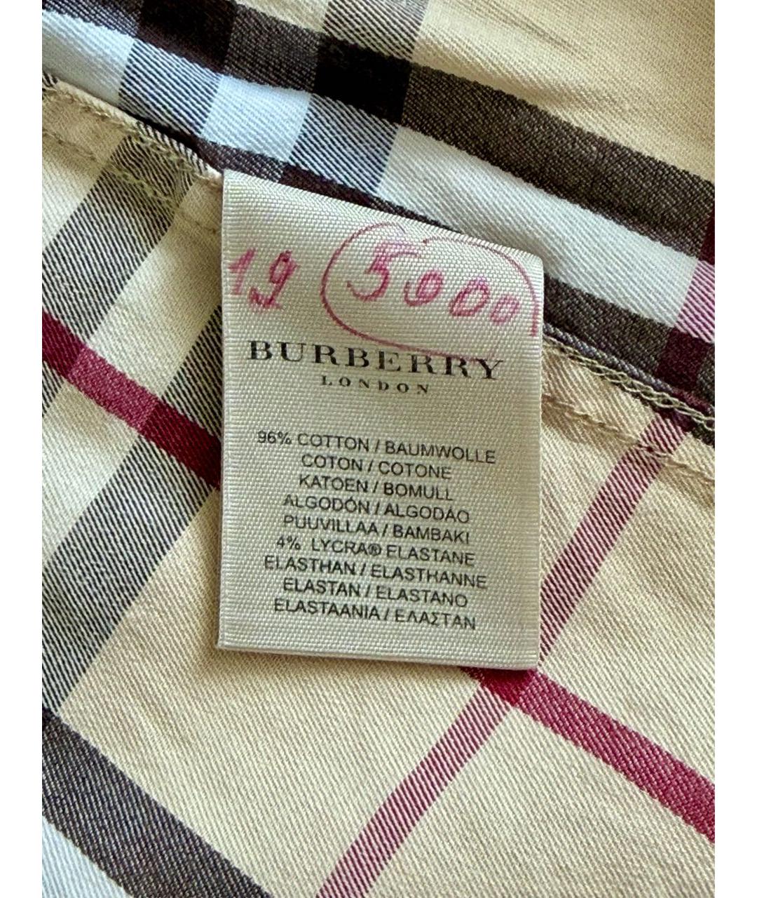 BURBERRY Бежевая хлопковая рубашка, фото 4