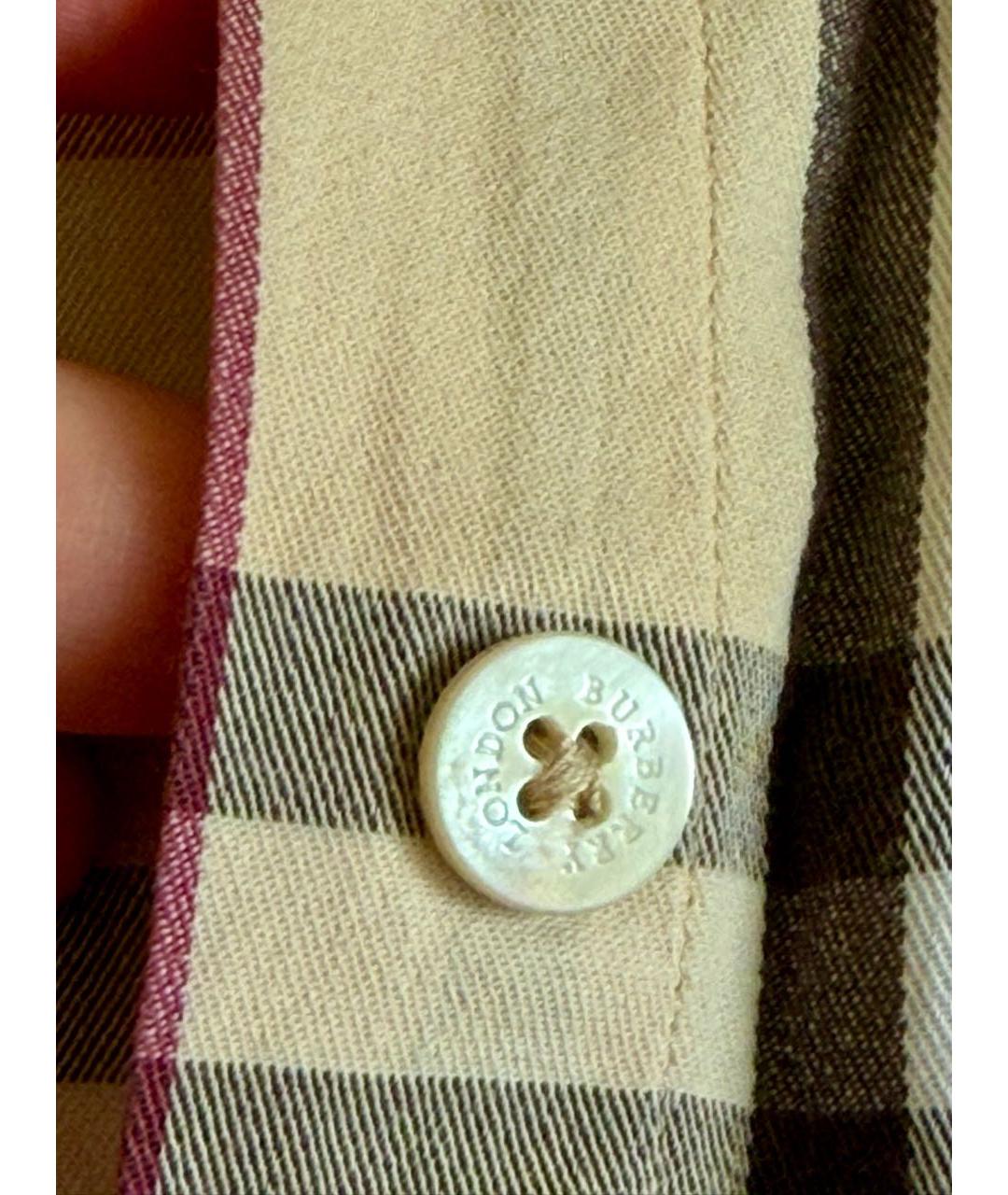 BURBERRY Бежевая хлопковая рубашка, фото 5
