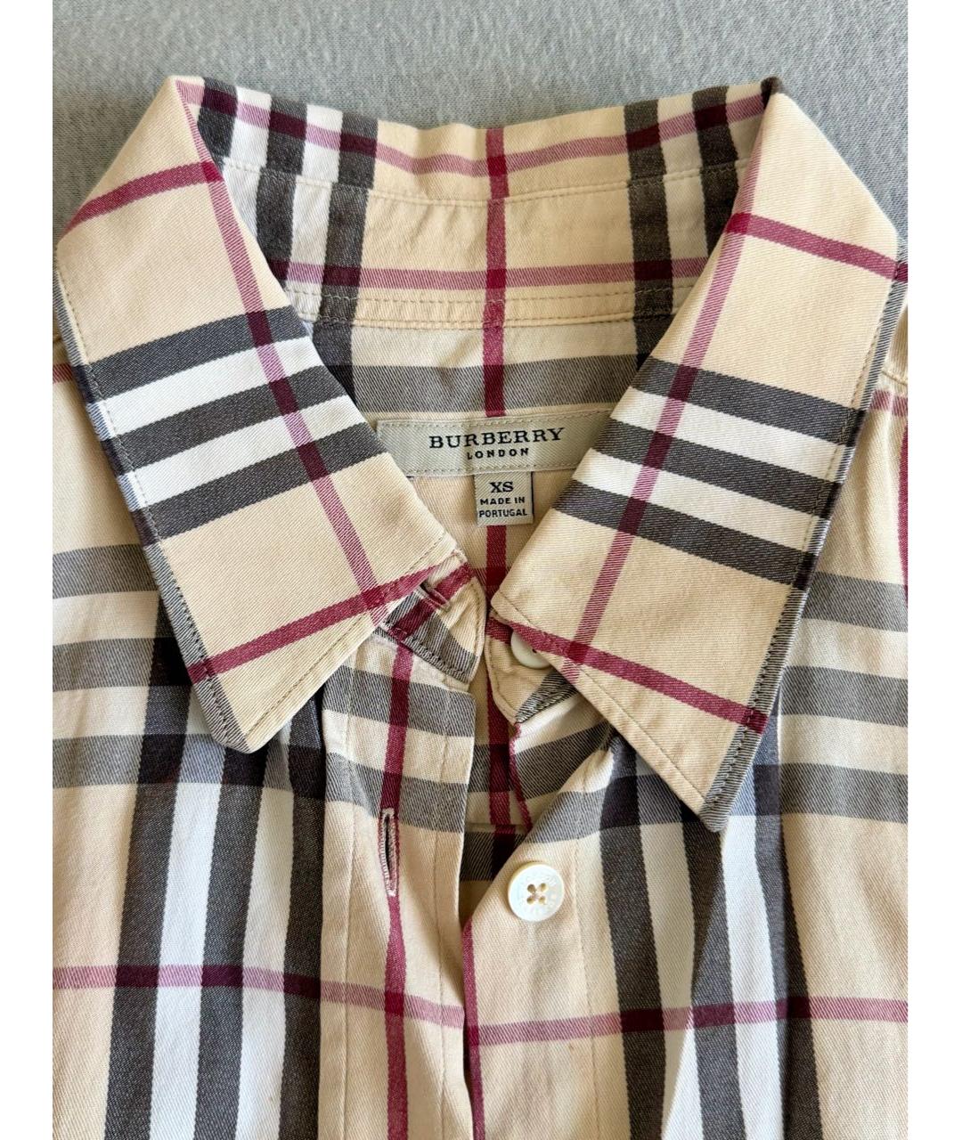 BURBERRY Бежевая хлопковая рубашка, фото 3