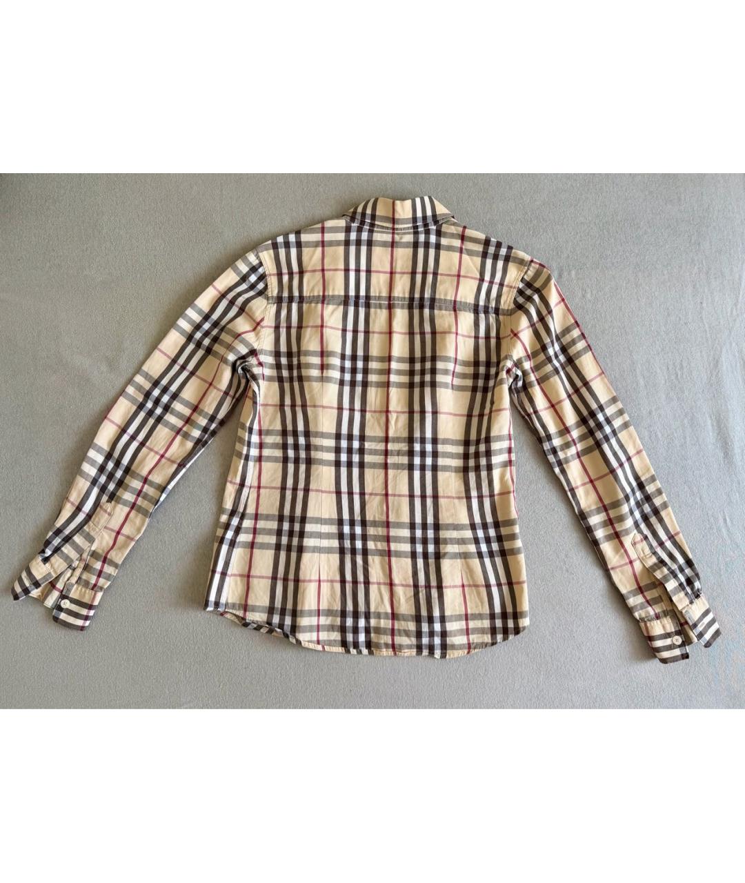 BURBERRY Бежевая хлопковая рубашка, фото 2