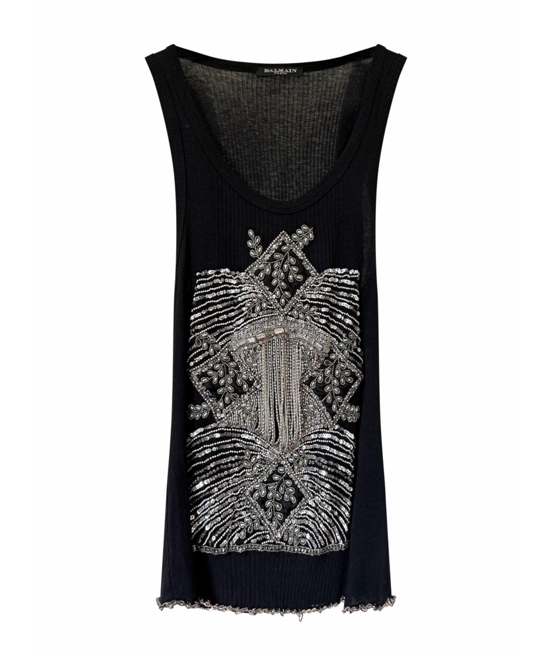BALMAIN Черная майка, фото 1