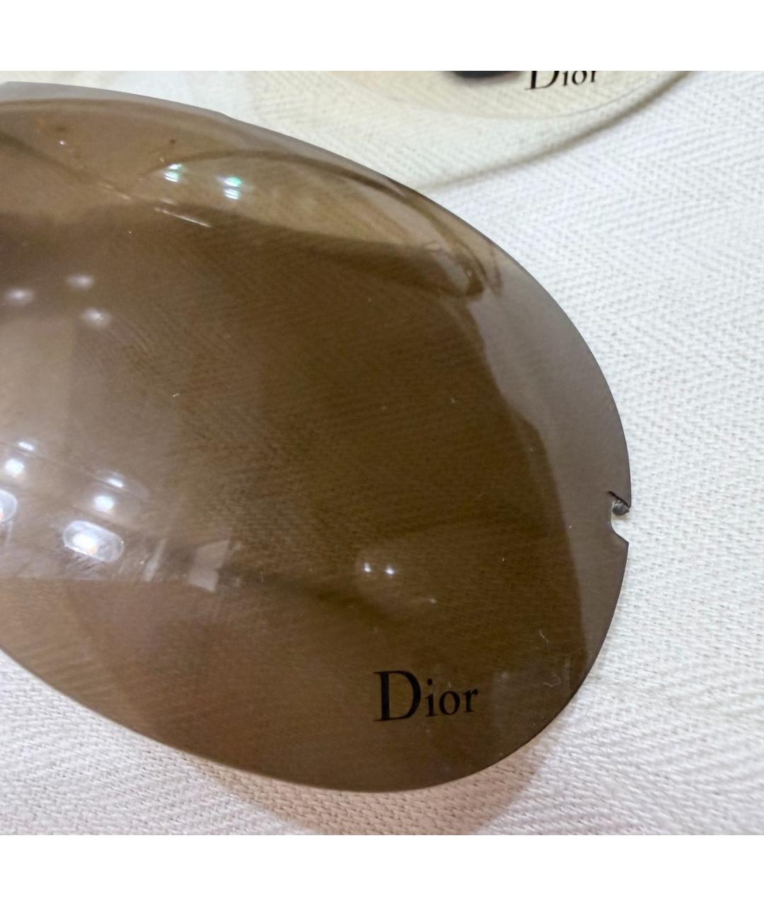 CHRISTIAN DIOR Коричневые пластиковые солнцезащитные очки, фото 8