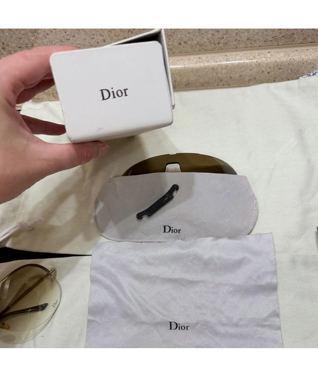 CHRISTIAN DIOR Коричневые пластиковые солнцезащитные очки, фото 6