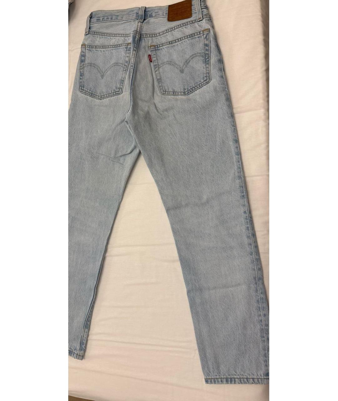 LEVI'S Голубые хлопковые прямые джинсы, фото 5