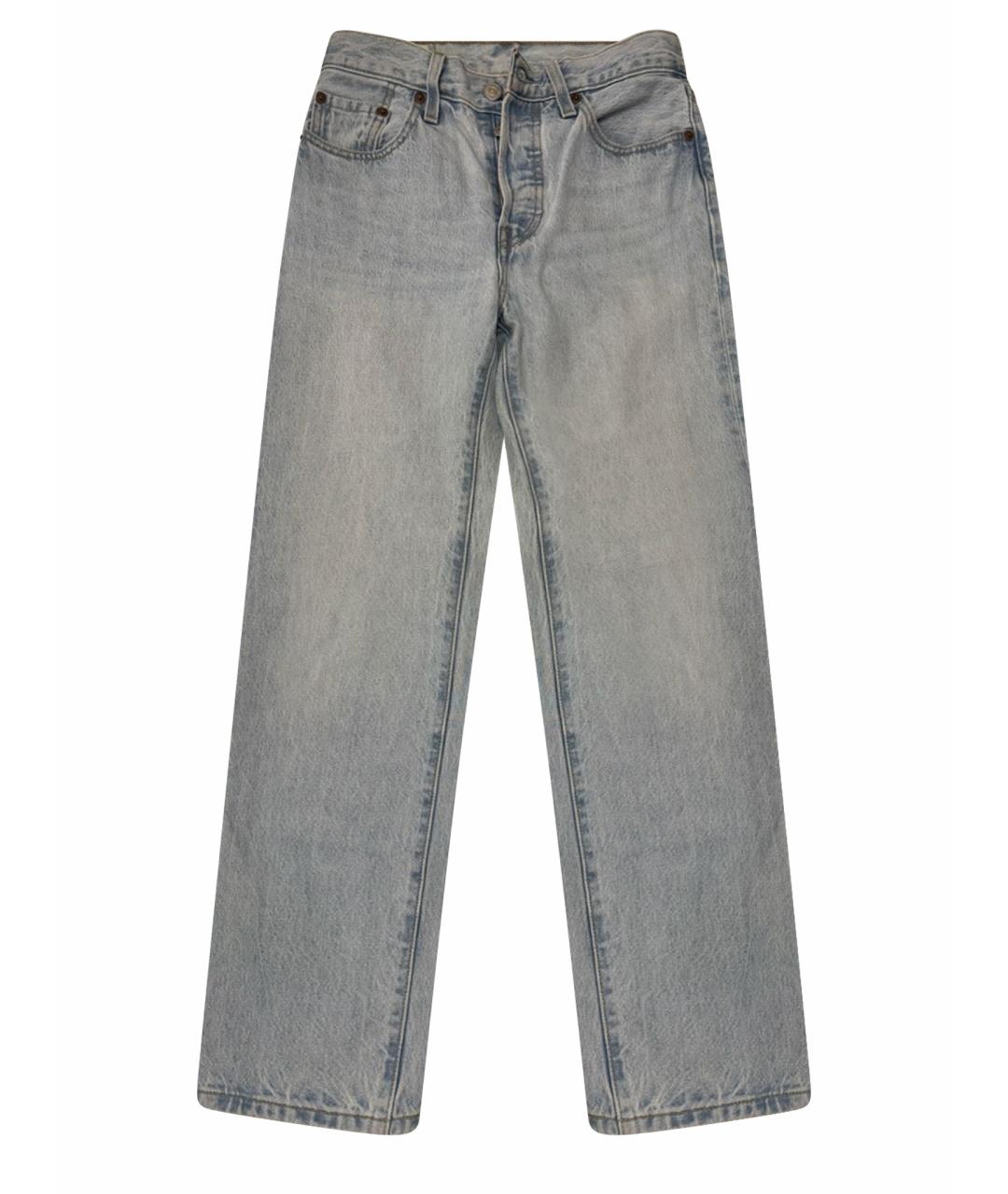 LEVI'S Голубые хлопковые прямые джинсы, фото 1