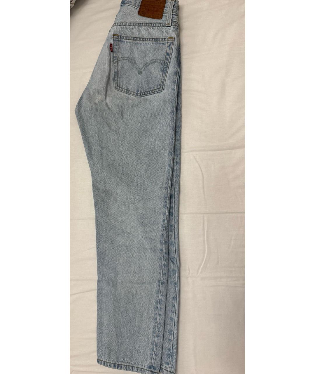 LEVI'S Голубые хлопковые прямые джинсы, фото 4