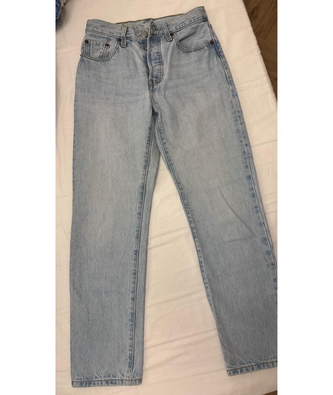 LEVI'S Голубые хлопковые прямые джинсы, фото 6