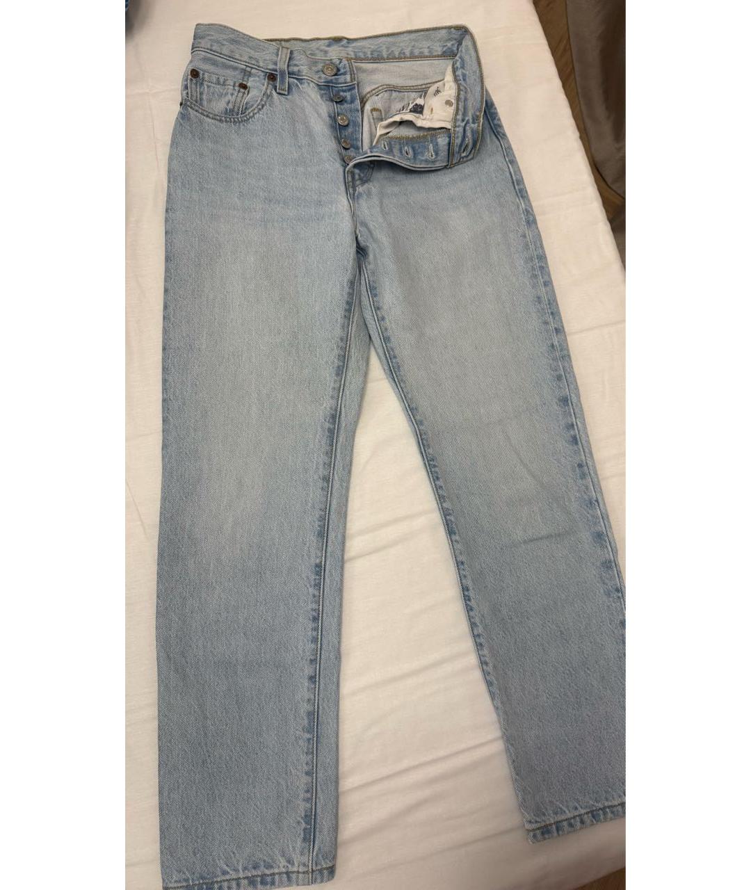 LEVI'S Голубые хлопковые прямые джинсы, фото 8