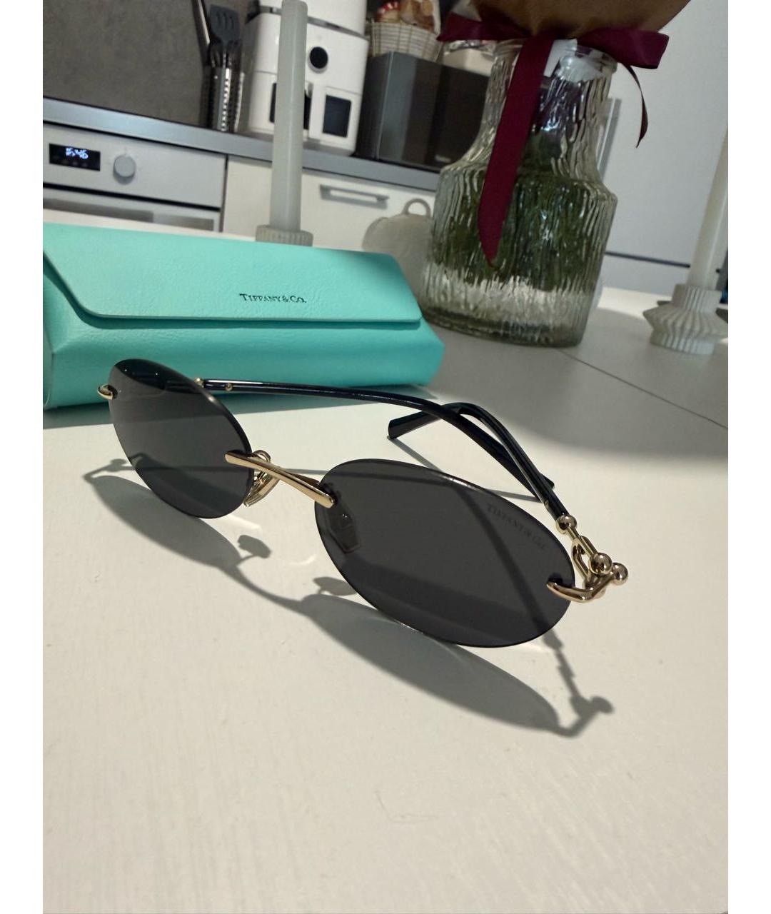 TIFFANY&CO Черные металлические солнцезащитные очки, фото 2