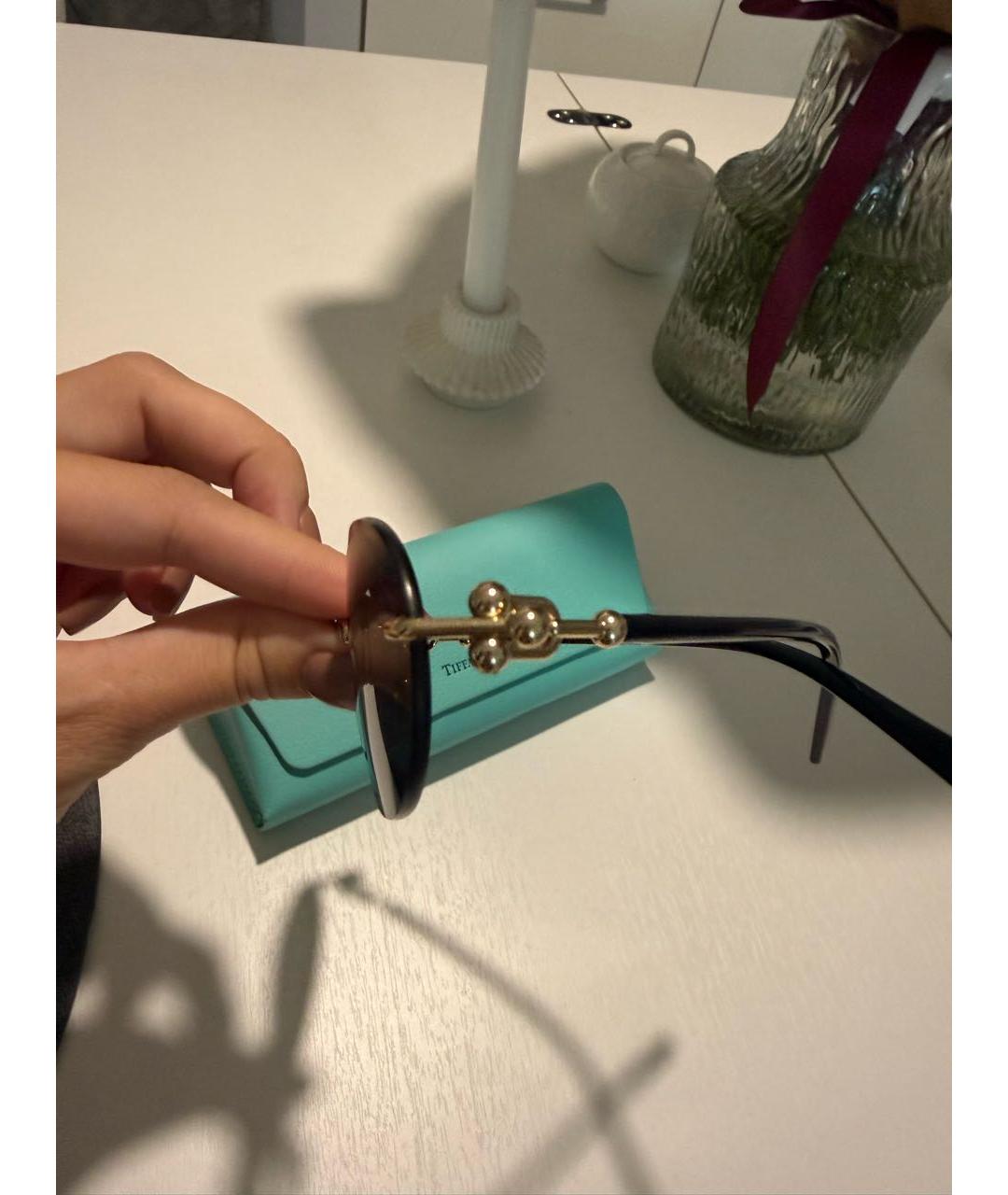 TIFFANY&CO Черные металлические солнцезащитные очки, фото 3
