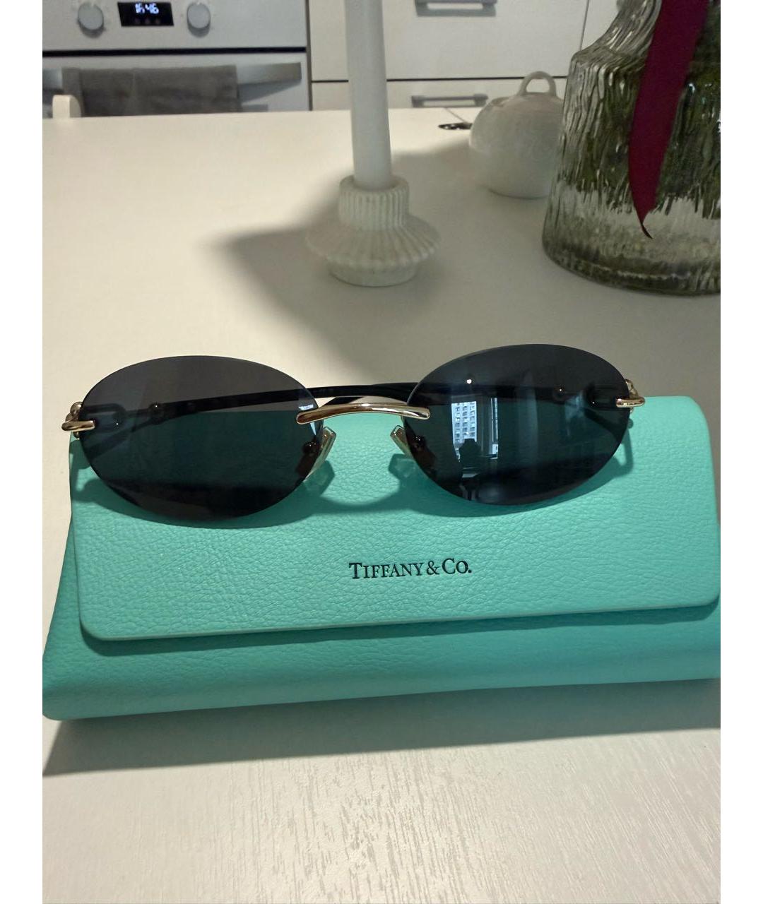 TIFFANY&CO Черные металлические солнцезащитные очки, фото 5