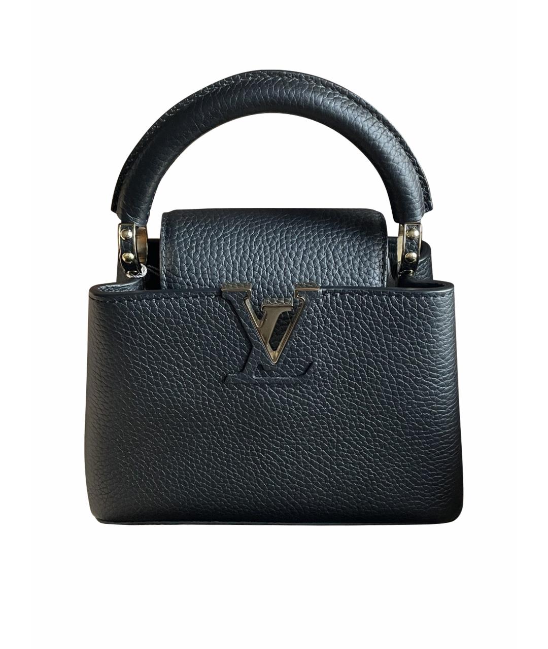 LOUIS VUITTON Черная кожаная сумка тоут, фото 1